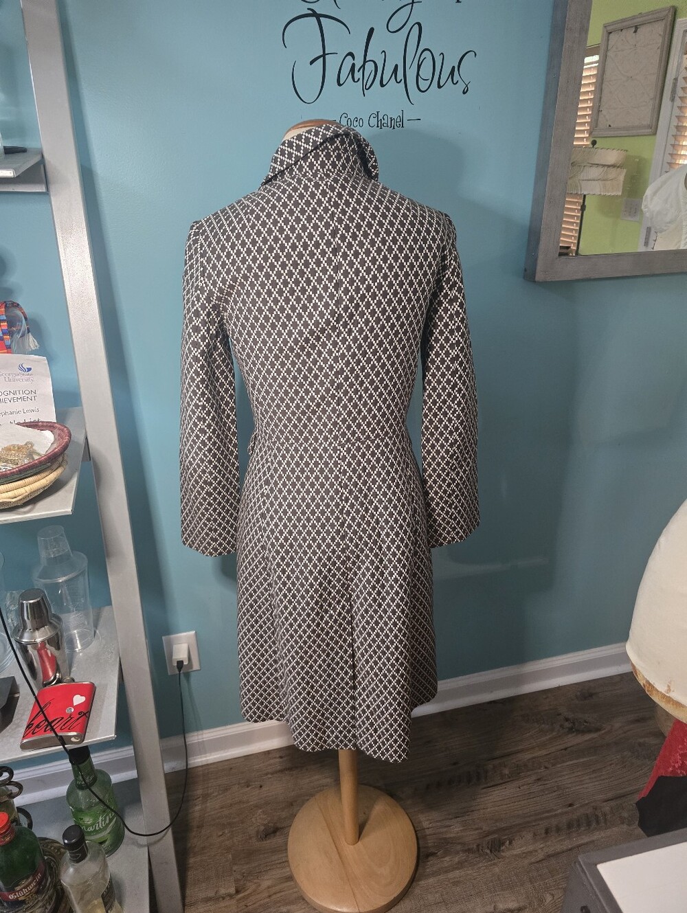 Tahari Brown and White Pixel-Check Jacket - Picture 4 of 6